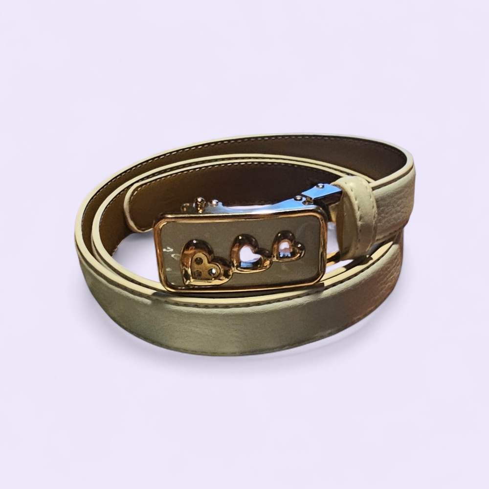 Gold Heart Buckle Women's Belt